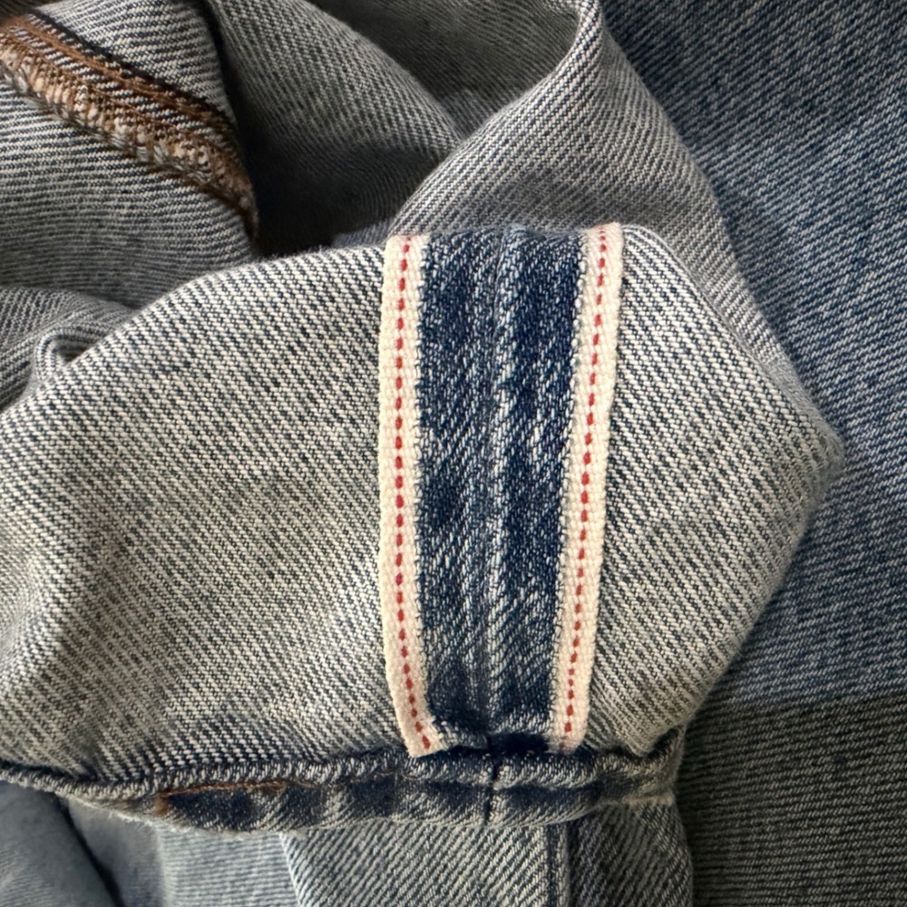 Free People Levis 501 90s Selvedge Denim Jeans Light Wash Straight Leg W31 NWT - Picture 9 of 13